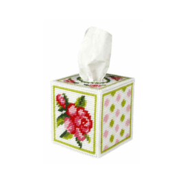 TISSUE BOX - ORCHIDEA - Rose - kit met grof kunststof stramien