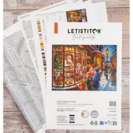 Borduurpakket LETI L10-007 - Holiday Magic - Kerstvakantie Magie -Leti Stitch