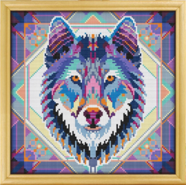 Borduurpakket Mandala Wolf - 209-1 - Awesome Pattern Studio