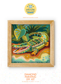 Diamond painting MANDALA Waterdier KROKODIL