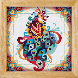 Diamond painting MANDALA Vogels PAUW (Rood)