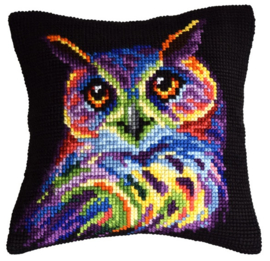 .99067 KRUISSTEEK KUSSEN ORCHIDEA - COLOURFUL OWL