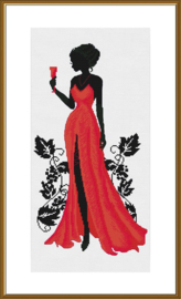 PE3555 Borduurpakket Nova Sloboda - The lady in Red - De dame in het Rood