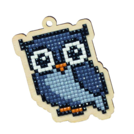 Setje met houten figuurtje DP GREY OWL WWP155