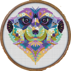 Borduurpakket Mandala Stokstaartje - 573 - Awesome Pattern Studio
