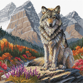 098 - Borduurpakket AVA Stitch - Majestic Wolf - Majestueuze Wolf