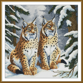 CP2335 Borduurpakket Nova Sloboda - Winter beauties -  Winterschoonheden - bedrukte achtergrond