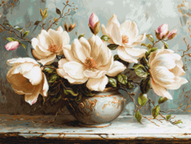 B707  Borduurpakket Luca-S - The Mysterious Magnolia's - De Mysterieuze Magnolia's
