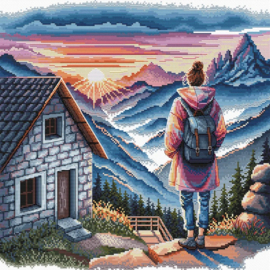 112 - Borduurpakket AVA Stitch - Sunrise in the Mountains - Zonsopgang in de Bergen
