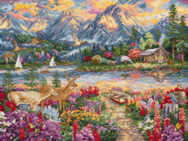 Borduurpakket LETI 9939 - Spring Mountain Majesty - Magistrale Lente Bergen