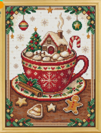 Borduurpakket Awesome Pattern Studio - Christmas Cocoa Village - Kerst Chocolade Dorp (full)