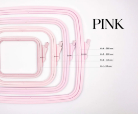Nurge rechthoekige borduurring, diverse afmetingen, PINK