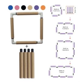 Nurge Borduur Snap Frame 18 cm extention beige - kunststof borduurraam verlenging