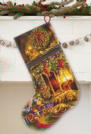 BORDUURPATROON LETI L520 - Christmas Eve Stocking -  Kerstavond Sok (ALLEEN PATROON)