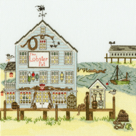 CROSS STITCH KIT SALLY SWANNELL - NEW ENGLAND: THE LOBSTER POT - BOTHY THREADS
