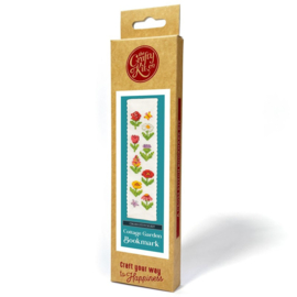 Borduurpakket Bookmark Cottage Garden - The Crafty Kit Company - Bloemen