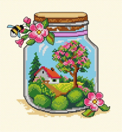 7775 - Borduurpakket Orchidea - Spring Jar