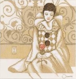 Borduurpakket - Romance - Pierrot - Lanarte (weefstof)