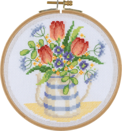 My Cross Stitch – Hoop kit –  French Tulips (DMC garens)