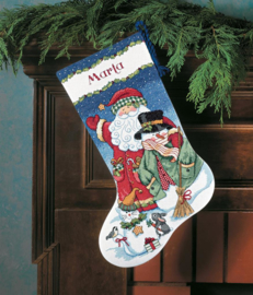 SANTA AND SNOWMAN STOCKING - Dimensions (USA)