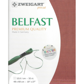 Belfast 32ct (48 x 68 cm) - Zweigart - 100% Linnen - Terra Cotta - 4030