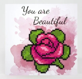 Diamond Painting kaart Wizardi - You are Beautiful - 14 x 14 cm