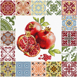 B7058 Borduurpakket Luca-S - Mosaic Heart of the Pomegranate - Mozaiek Hart van de Granaatappel