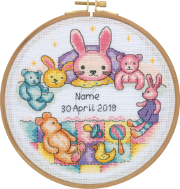 My Cross Stitch – Hoop kit –  Patchwork Bunny (DMC garens)