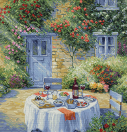 BU5055  Borduurpakket Luca-S - Romantic Garden - Romantisch Tuin
