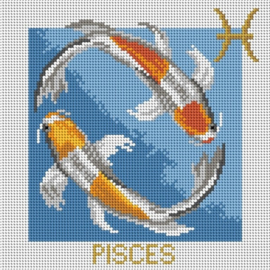 Voorbedrukt stramien Sterrenbeeld Vissen - ORCHIDEA 24 x 24