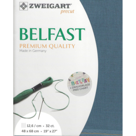 Belfast 32ct (48 x 68 cm) - Zweigart - 100% Linnen - Donker Zeegroen - 578