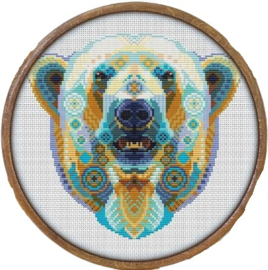 Borduurpakket Mandala IJsbeer - 248 - Awesome Pattern Studio