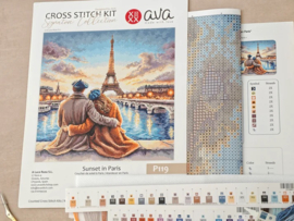 Signature Collection - 119 - Borduurpakket AVA Stitch - Sunset in Paris - Zonsondergang in Parijs