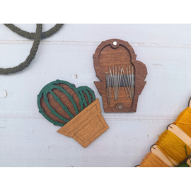 Houten Naaldendoosje Cactus