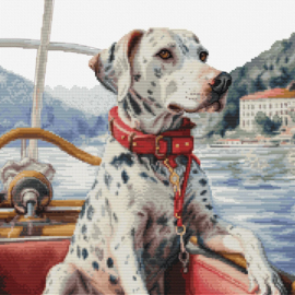 BU5039 Borduurpakket Luca-S - The Dalmatian on Lake Como - Dalmatiër op het Comomeer