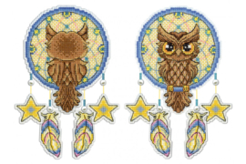 R-273 DREAM CATCHER - OWL - UIL - plastic canvas