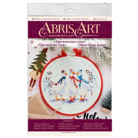 AHM-016 Borduurpakket ABRIS ART - Funny Goose - Vrolijke Ganzen