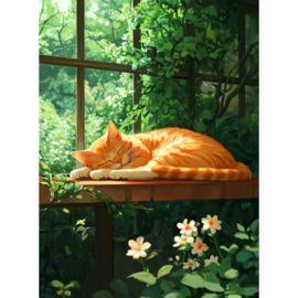 VA841 - DP - Canvas op houten frame - Een dutje doen - 30 x 40 cm