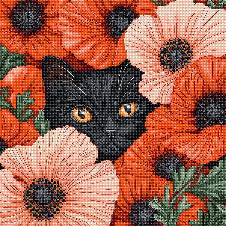 Borduurpakket LETI 9949 - Poppy Eyes - Oogjes in de Klaprozen