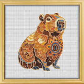 Borduurpakket Mandala Capibara - 3304 - Awesome Pattern Studio