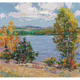 1651  Borduurpakket - Autumn by the river - OVEN