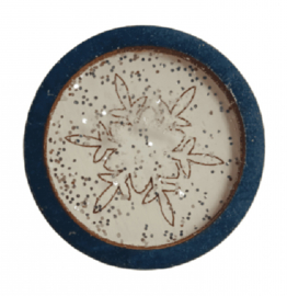 NEEDLEMINDER HOUT - SNEEUWVLOK - met glitter
