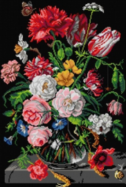 After JAN DAVIDSZOON - FLOWERS IN A GLASS VASE - ORCHIDEA 40 x 60 (GARENSET)