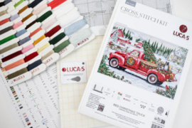 BU5101 Borduurpakket Luca-S - Red Christmas- Rode Kerst