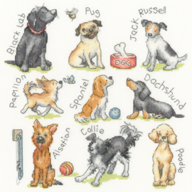 Borduurpakket - Kate Garrett - Woof! - Bothy Threads