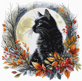 Borduurpakket HobbyJobby - The Night Cat - De nachtkat