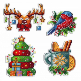 R-581 Koelkastmagneet/needleminders KERST