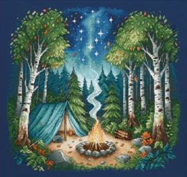 038 - Borduurpakket AVA Stitch - Camp in the Forest - Kamp in het Bos