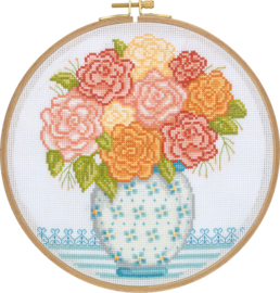 My Cross Stitch – Hoop kit – Grandmas Flowers (DMC garens)