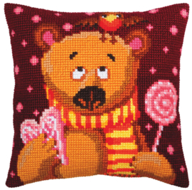 5394 KUSSENBORDUURPAKKET CANDY TEDDY - COLLECTION D'ART